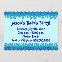 Party Einladung von Strand oder Pool