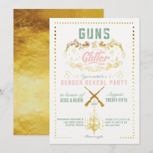 Party Einladung von Waffen oder Glitzer