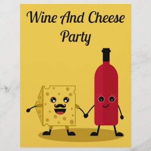 Party Einladung von Wein und Käse Flyer