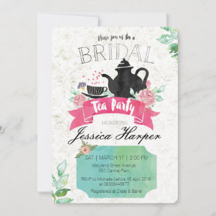 Party Einladung Watercolor Flora Bridal