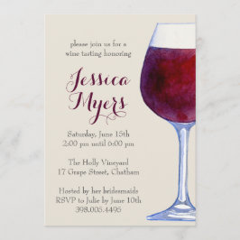 Party Einladung Watercolor Roter Wein
