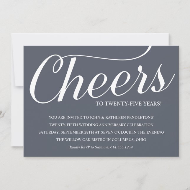 Party Einladung zum 25. Hochzeitstag (Vorderseite)