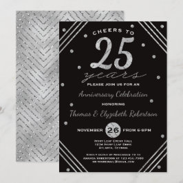 Party Einladung zum 25. Jubiläum, Imitate Silber