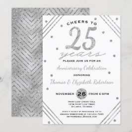 Party Einladung zum 25. Jubiläum, Imitate Silber