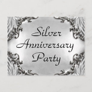 Party Einladung zum 25. Silver Anniversary Postkar