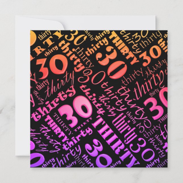 Party Einladung zum 30. Geburtstag (Vorderseite)