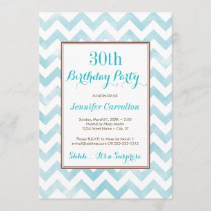 Party Einladung zum 30. Geburtstag (blau)