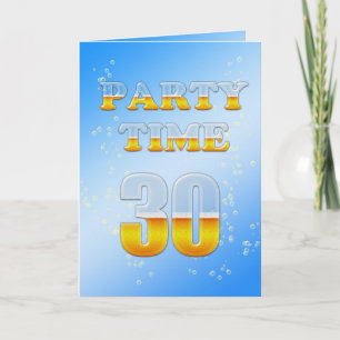 Party Einladung zum 30. Geburtstag mit viel Bier