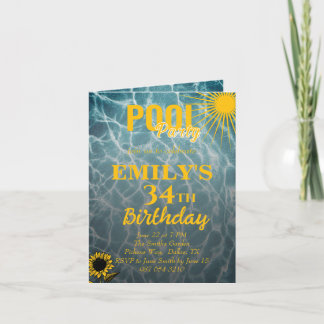 Party Einladung zum 34. Geburtstag