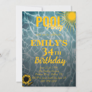 Party Einladung zum 34. Geburtstag