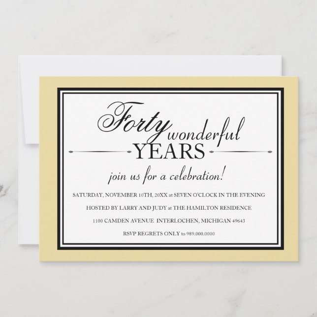 Party Einladung zum 40-jährigen Jubiläum (Vorderseite)