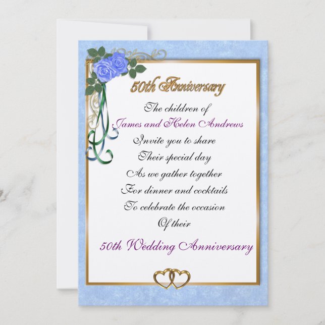 Party Einladung zum 50. Geburtstag der Eltern (Vorderseite)