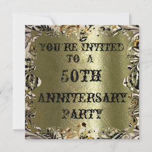 Party Einladung zum 50. Jahrestag des Goldes