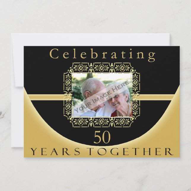 Party Einladung zum 50. Jahrestag mit Foto (Vorderseite)