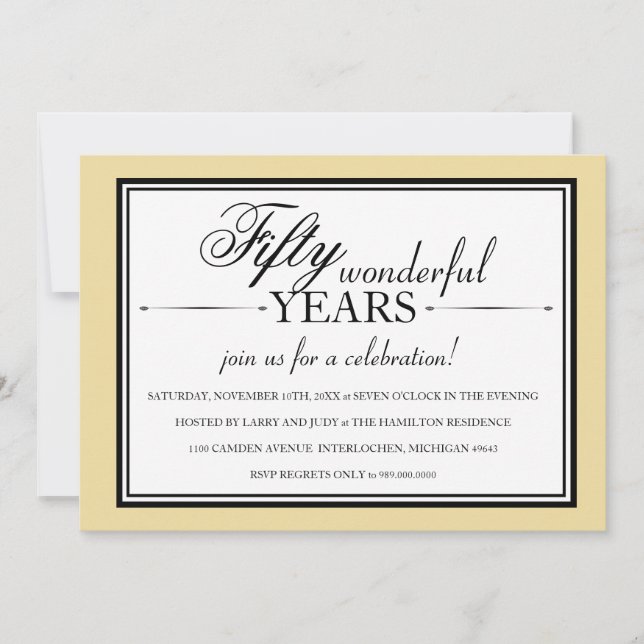 Party Einladung zum 50-jährigen Jubiläum (Vorderseite)