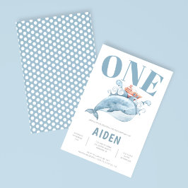 Party Einladung zum ersten Geburtstag Blauwal