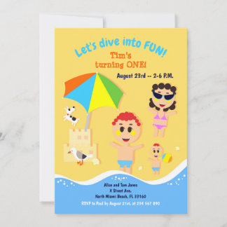 Party Einladung zum ersten Geburtstag eines Babys
