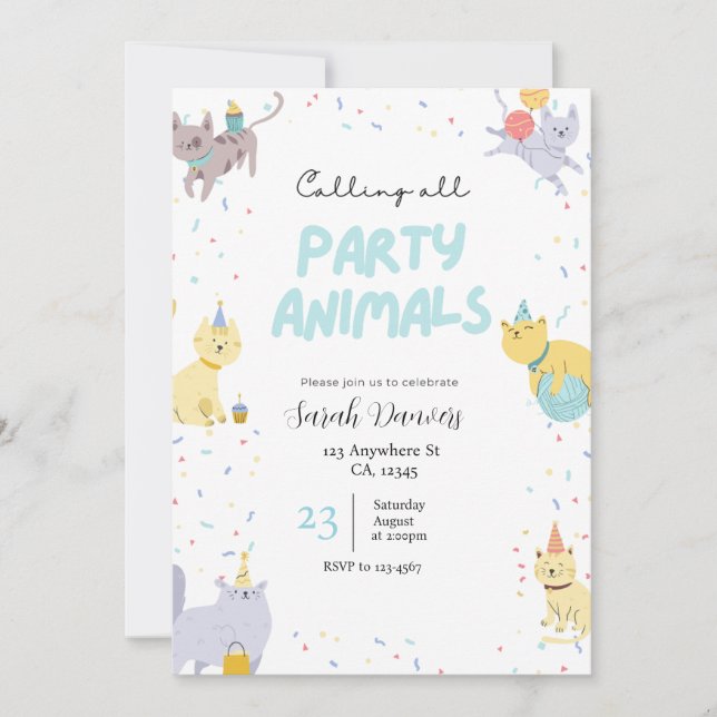 Party Einladung zum Geburtstag (Vorderseite)