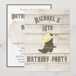 Party Einladung zum Geburtstag Cowboy Boys Age