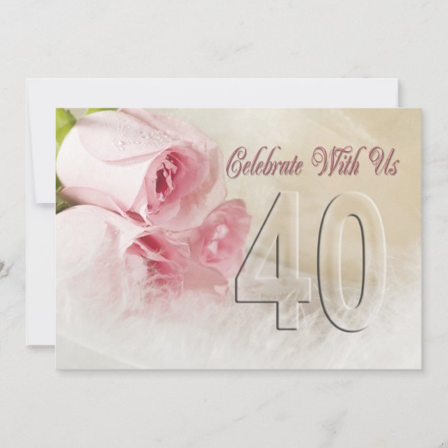 Party Einladung zum Jahrestag für 40 Jahre (Vorderseite)