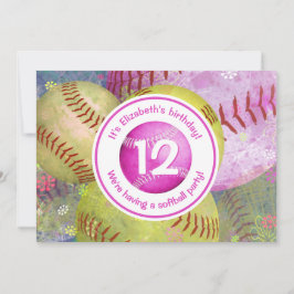 Party Einladung zum Thema Softball
