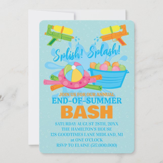 Party Einladungen am Ende des Sommers (Vorderseite)