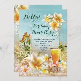 Party Einladungen am Strand und Luau