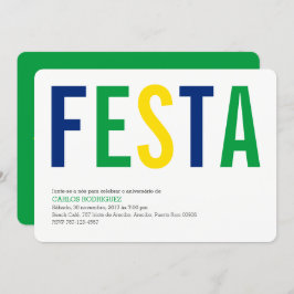 Party: Einladungen: Brasilien: Peruanische Flagge Einladung