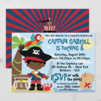Party Einladungen der Afrikanischen Boy Pirate
