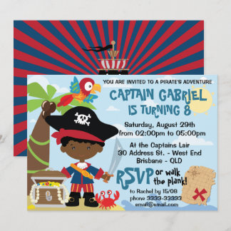 Party Einladungen der Afrikanischen Boy Pirate