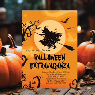 Party Einladungen der Fliegenden Hexenkraut