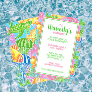 Party Einladungen der tropischen Fische