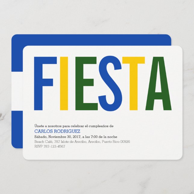 Party: Einladungen: El Salvador: Salvadorianische Einladung (Vorne/Hinten)
