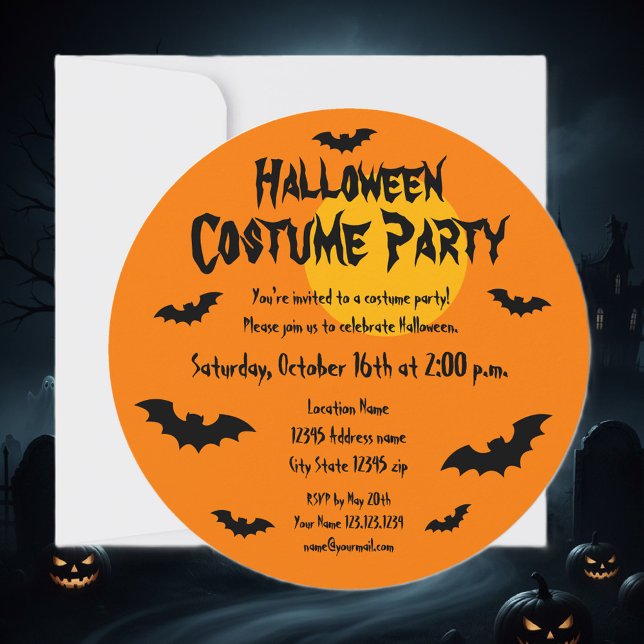 Party Einladungen für das benutzerdefinierte Hallo (Halloween invitation template)