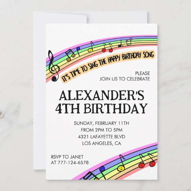 Party Einladungen für Regenbogenspass Kinder (Vorderseite)