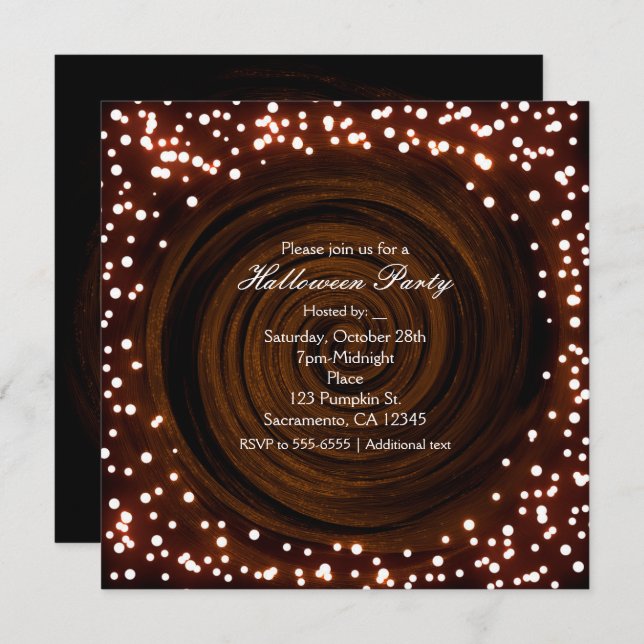 Party Einladungen für Schwarz und Orange Halloween (Vorne/Hinten)