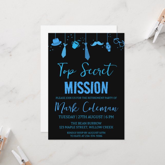 Party Einladungen für Unternehmensüberraschung (Vorderseite/Rückseite Beispiel)