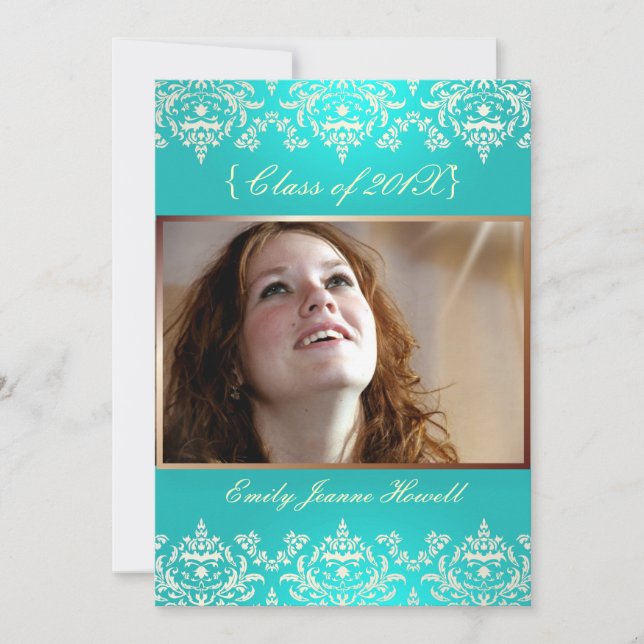 Party Einladungen für Vintage Damaskus/Abschlüsse (Vorderseite)