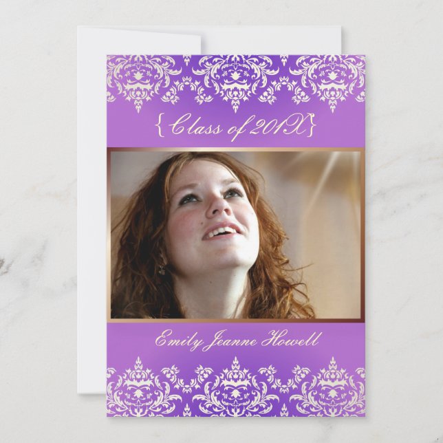 Party Einladungen für Vintage Damaskus/Abschlüsse (Vorderseite)