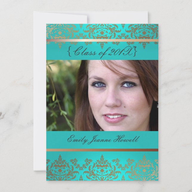 Party Einladungen für Vintage Damaskus/Abschlüsse (Vorderseite)