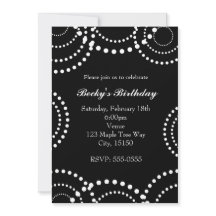 Party Einladungen mit schwarzem und weißem Punktst