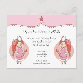Party Einladungen Prinzessin-Twins Birthday