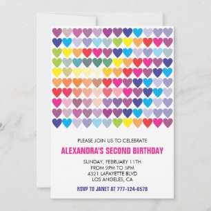 Party Einladungen Rainbow Heart Modernes 2.