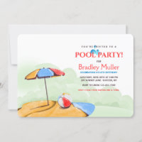 Party Einladungen Strand/Pool
