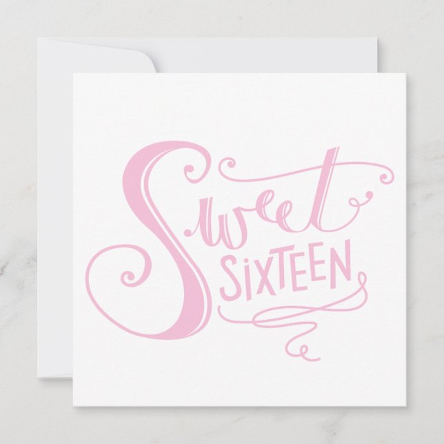 PARTY EINLADUNGEN "SWEET 16" (Vorderseite)