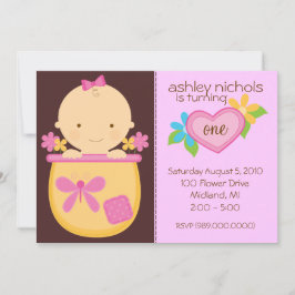 Party Einladungen zum 1. Geburtstag (für ein Mädch