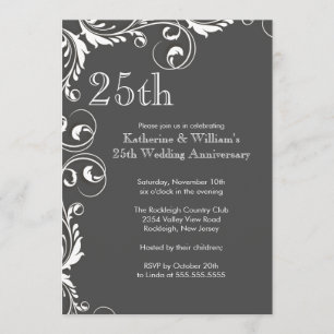 Party Einladungen zum 25. Hochzeitstag