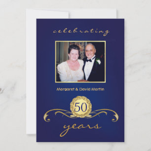 Party Einladungen zum 50. Jahrestag - Royal Blue