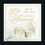 Party Einladungen zum 50. Jubiläum - Platz<br><div class="desc">Elegante Feierlichkeiten zum 50. Hochzeitstag - Hochzeiten von Rose und Champagner-Gläser auf weißem Hintergrund mit Goldschrift. Passen Sie Namen, Daten und Details für diesen besonderen und geehrten Anlass an. Klassische und romantische 50. Goldene Hochzeitsfeier für andere Jahre und besondere Feste. Matching Porto und Dankeschön Karten in der Galerie zur Verfügung....</div>