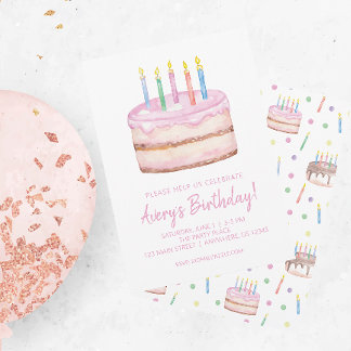 Party Einladungen zum Geburtstagskuchen